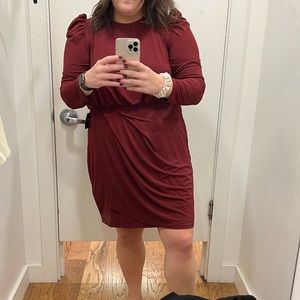 Express Red Longsleeve Dress